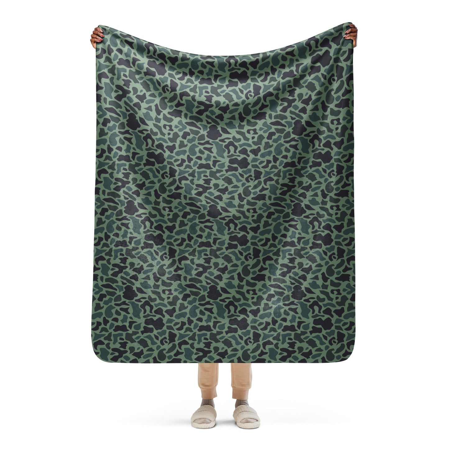 Afghanistan Duck Hunter Northern Alliance Spot CAMO Sherpa blanket 50″×60″ Blankets