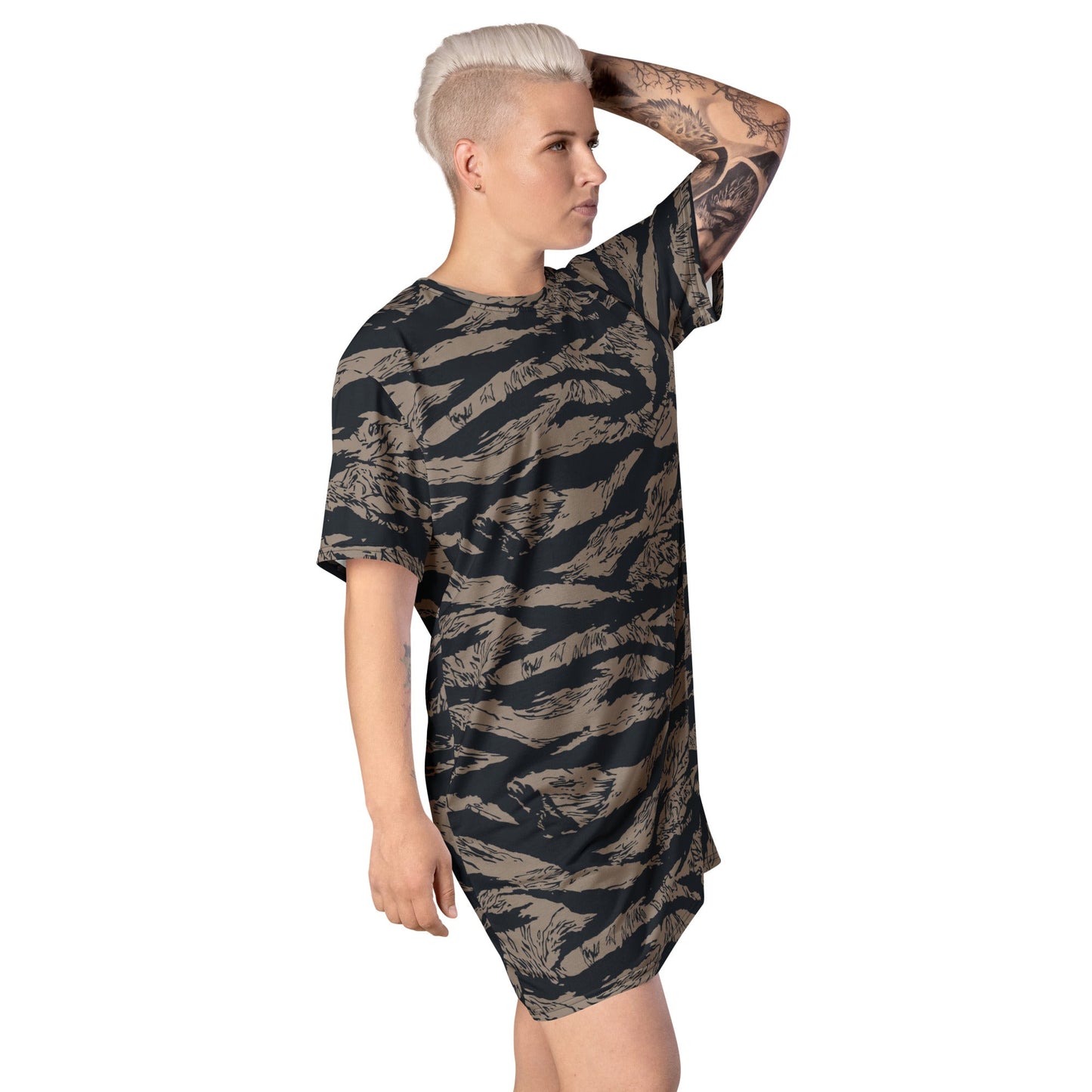 Afghanistan Taliban Special Forces Badri Tiger Stripe CAMO T-shirt dress - Womens T-Shirt Dresses