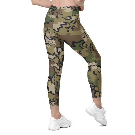 Alaska Chocolate Chip Multi-terrain CAMO Womens Leggings with Pockets