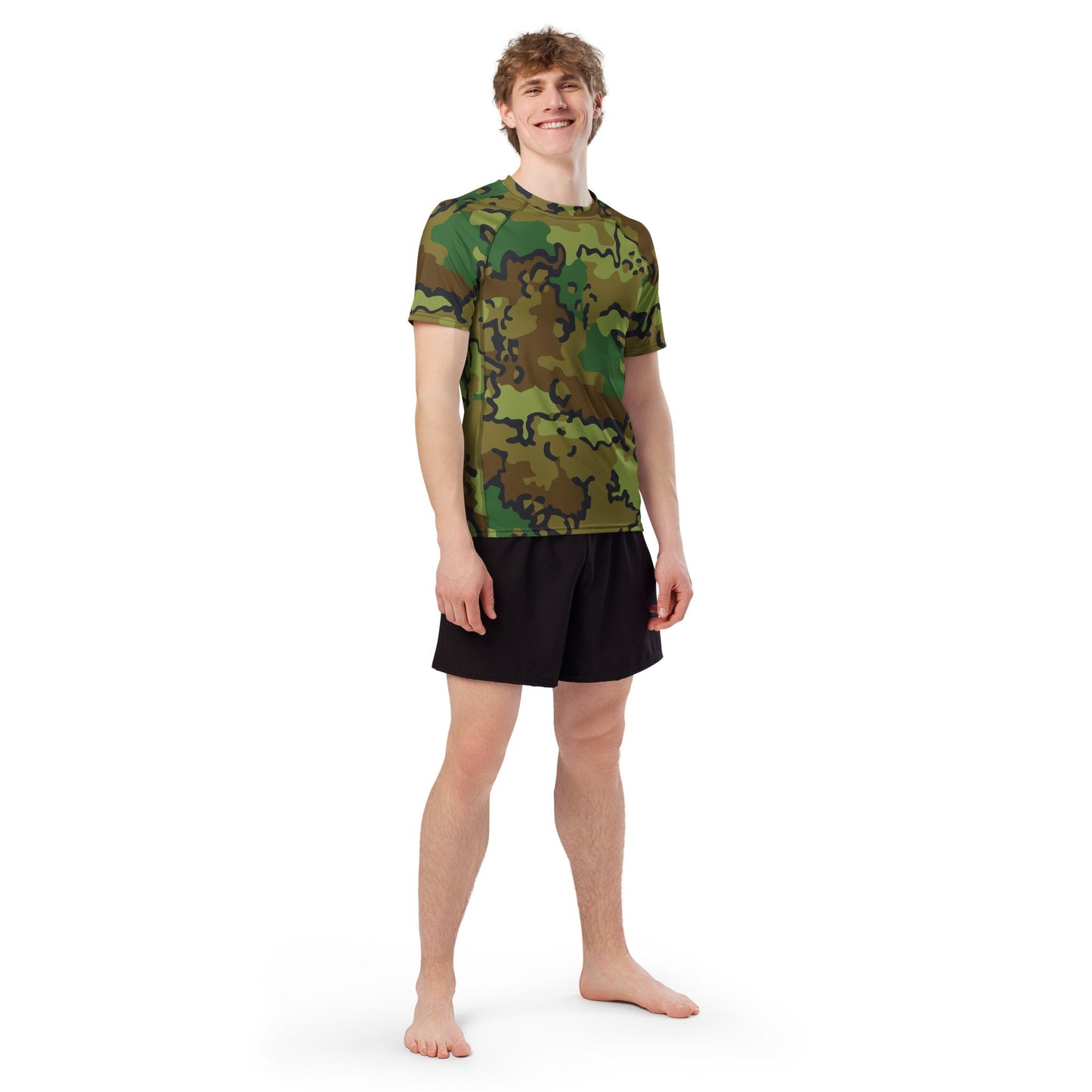 Alaska Chocolate Chip Woodland CAMO Mens Short-Sleeve Rash Guard - Short-sleeve Guards