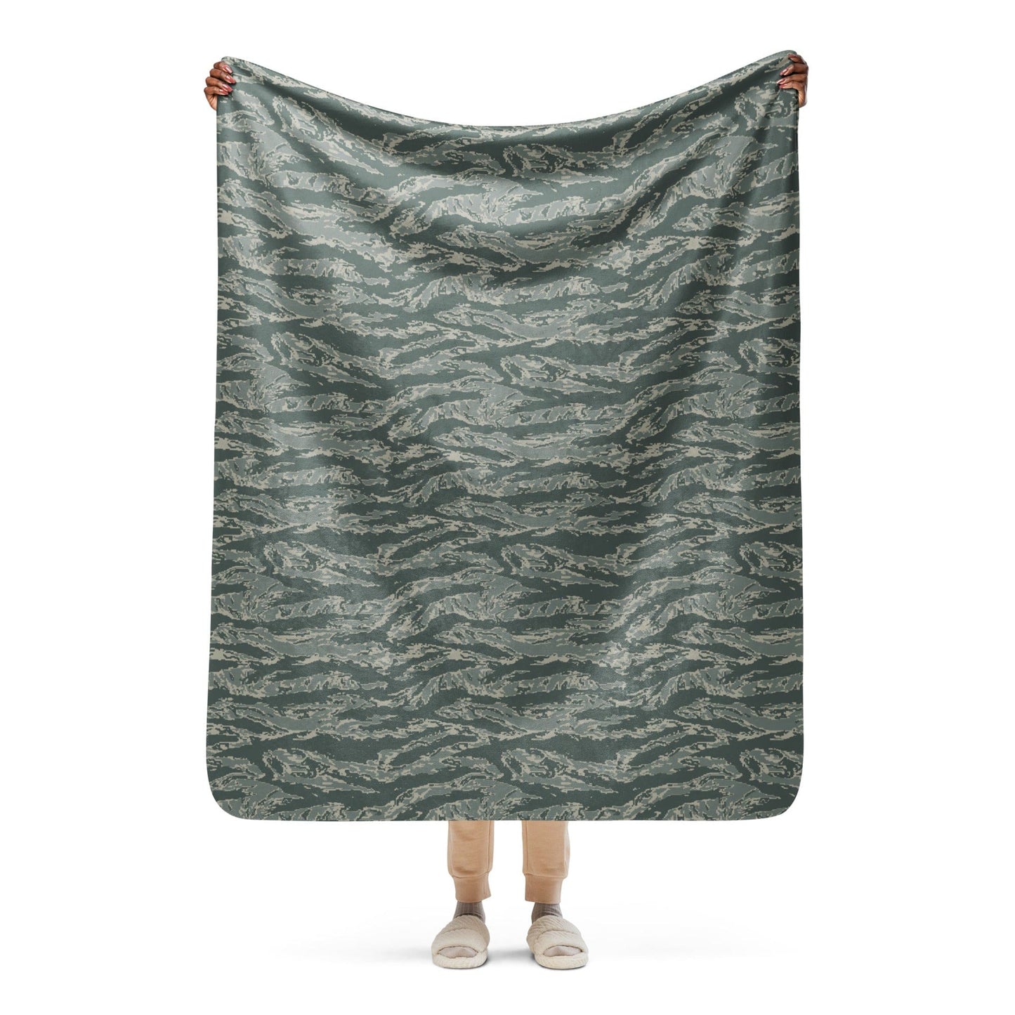 American Tiger Stripe Airman Battle Uniform (ABU) CAMO Sherpa blanket - 50″×60″ - Blankets