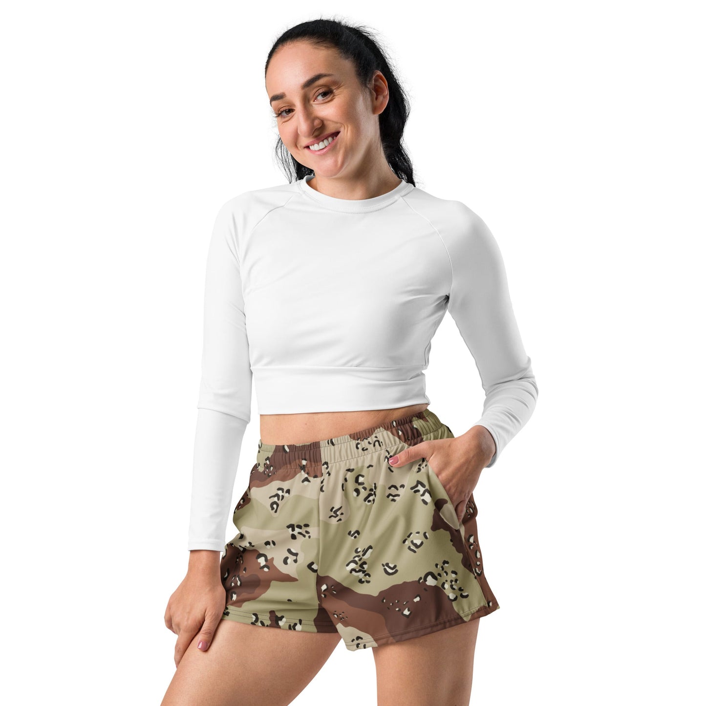 American Chocolate Chip Desert Battle Dress Uniform (DBDU) CAMO Unisex Athletic Shorts
