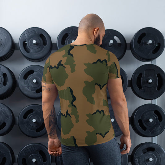 American Coffee Stain Mountain CAMO Mens athletic t-shirt - Athletic T-Shirts