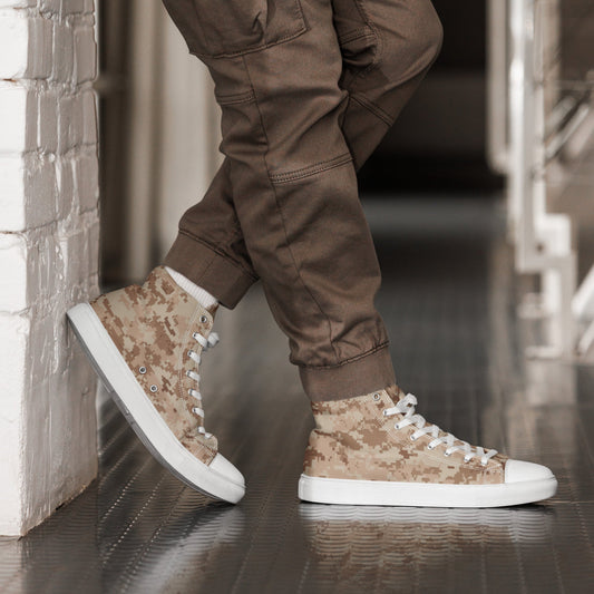 American Digital Desert CAMO Mens high top canvas shoes - White / 5 - High Top Canvas Shoes