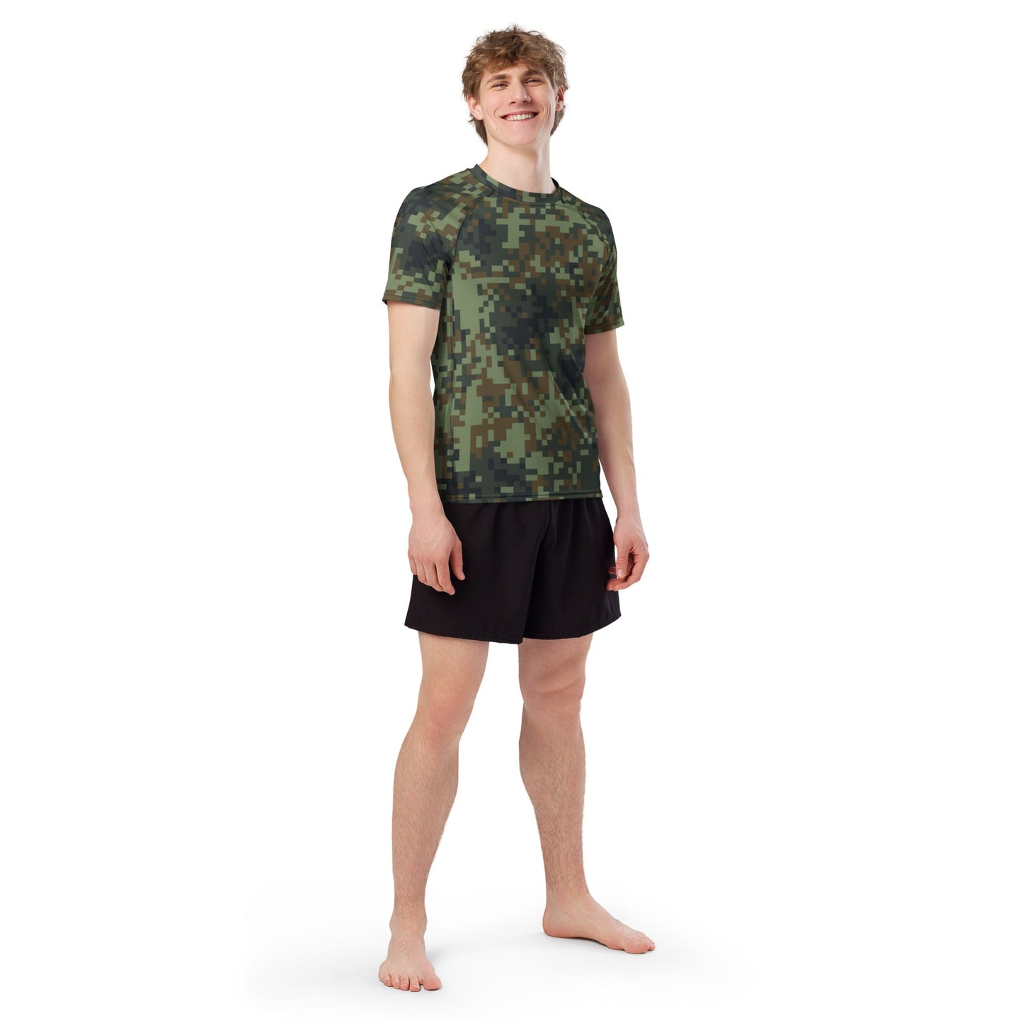 American Digital Dual-Tex Woodland CAMO Mens Short-Sleeve Rash Guard - Short-sleeve Guards