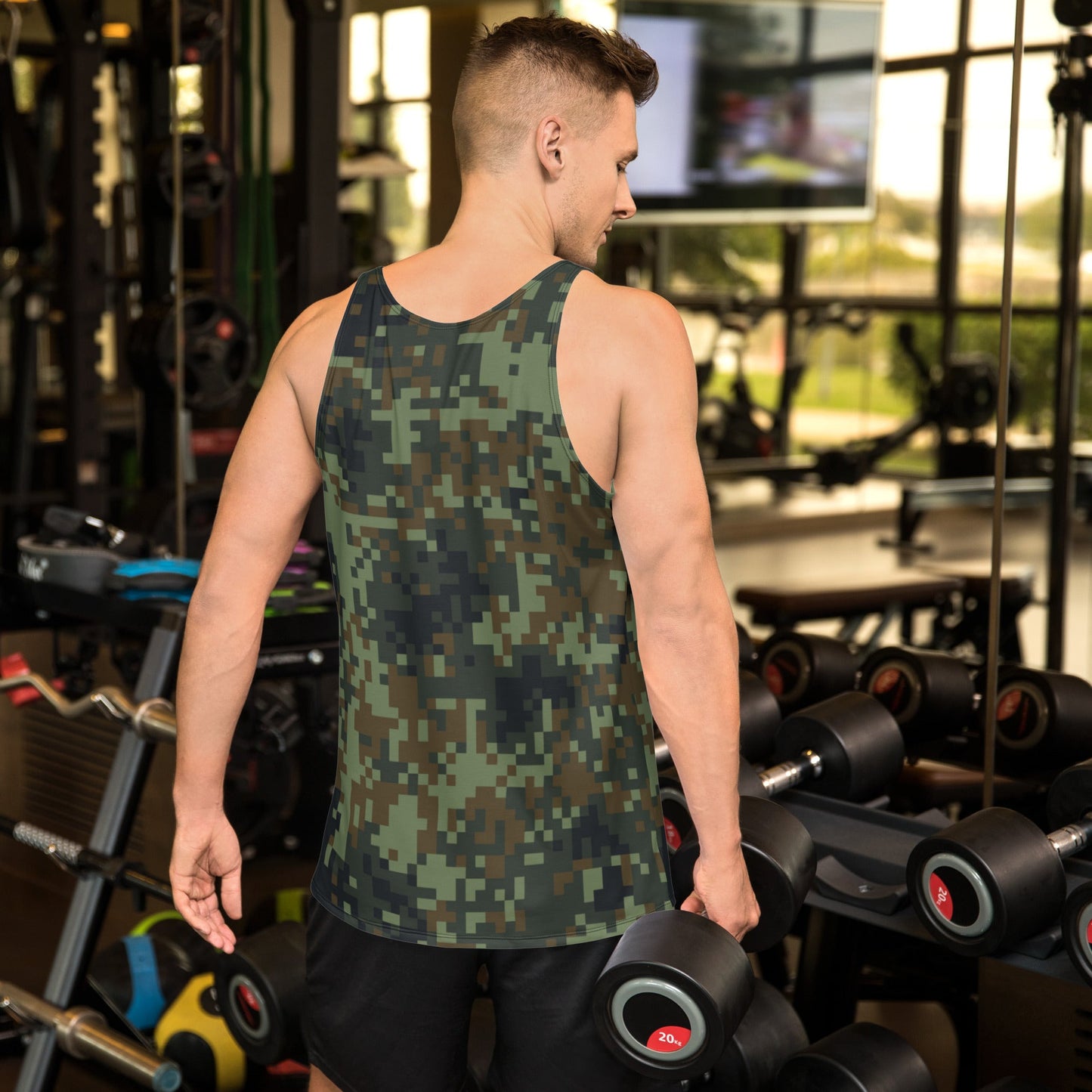 American Digital Dual-Tex Woodland CAMO Unisex Tank Top - Tops