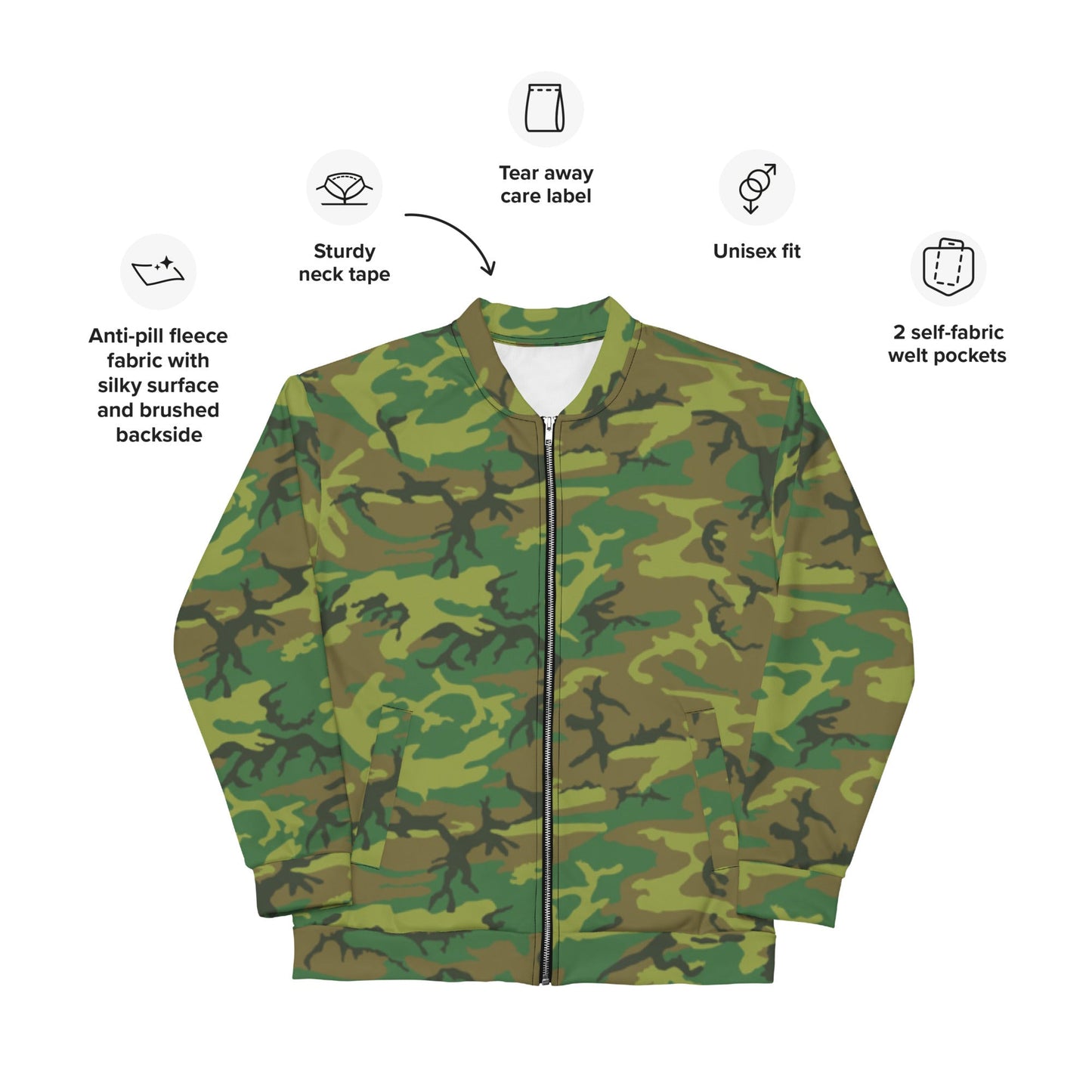 American ERDL Lowland CAMO Unisex Bomber Jacket - Jackets