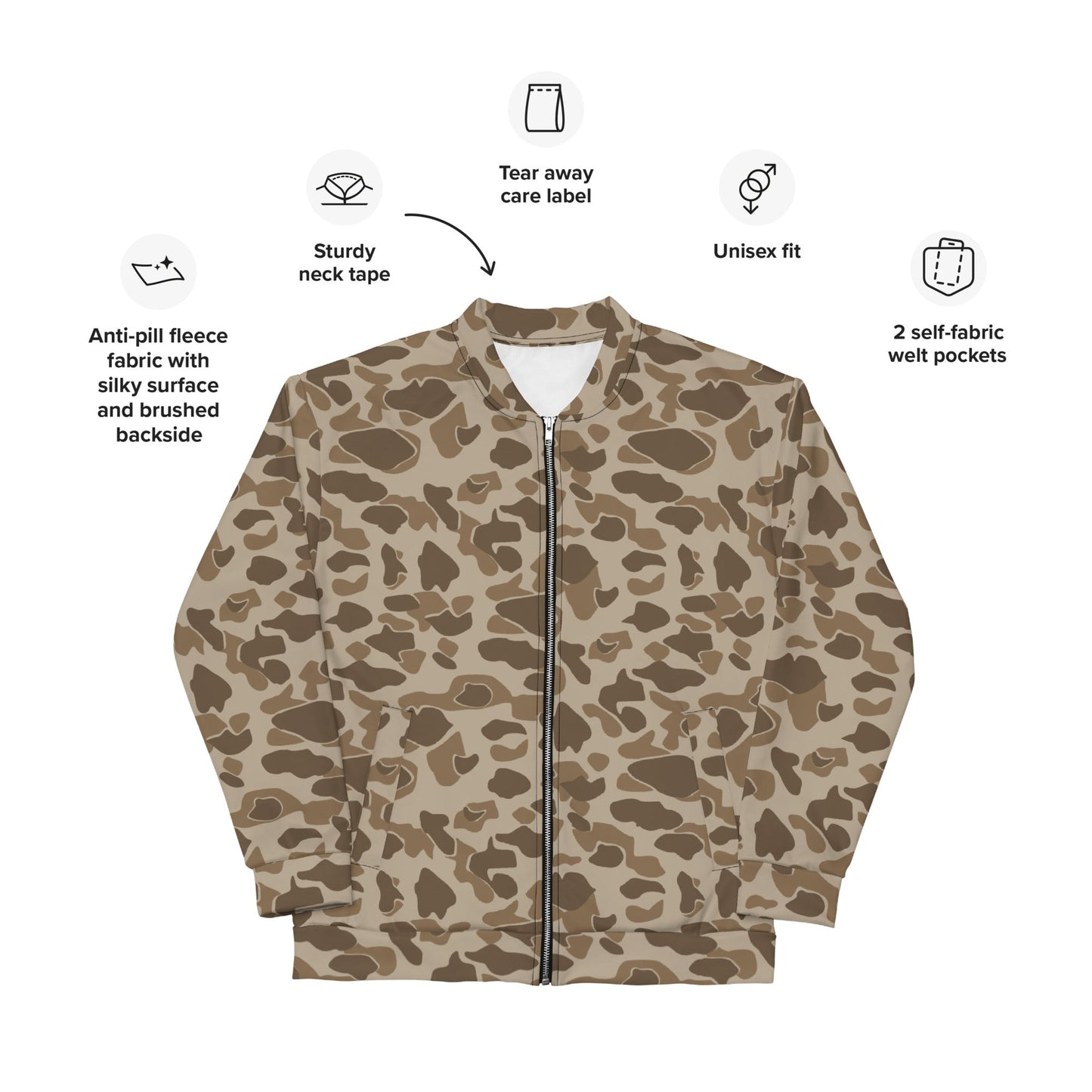 American Frog Skin Sandbeach CAMO Unisex Bomber Jacket - Jackets