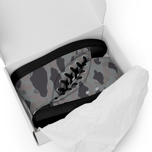 American Frog Skin Snow Shadow CAMO Mens high top canvas shoes - High Top Canvas Shoes