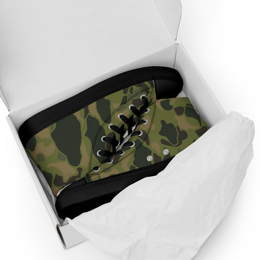 American Frog Skin Tropical CAMO Mens high top canvas shoes - High Top Canvas Shoes