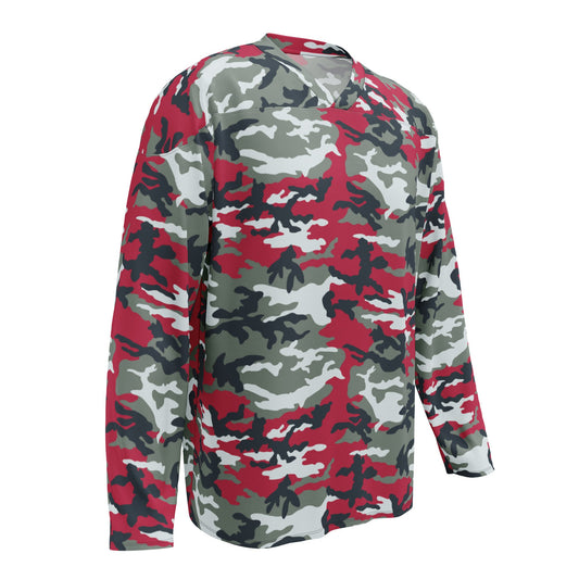 American M81 Firefighter Red CAMO hockey fan jersey - Hockey Jerseys