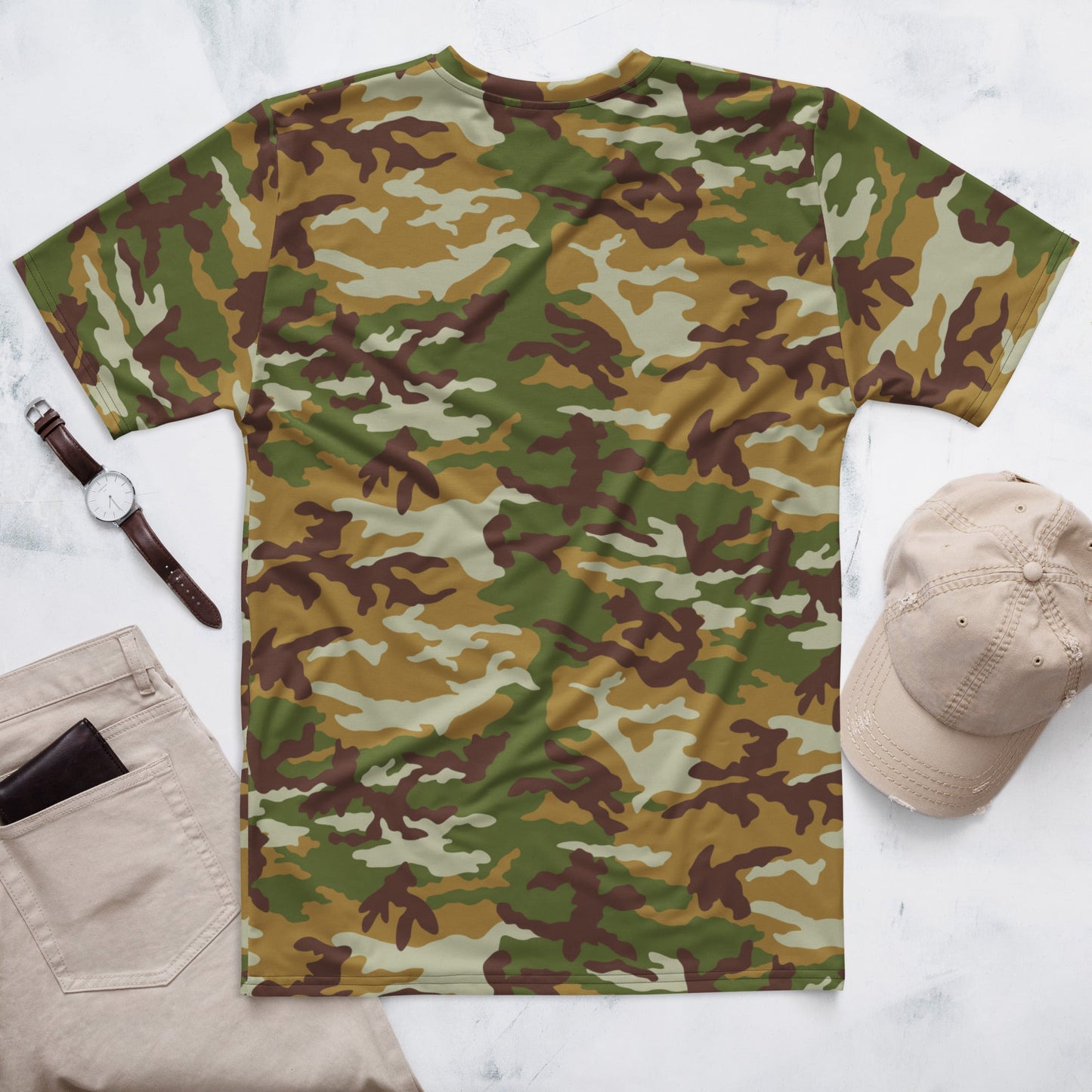 American M81 Olive Brush Woodland CAMO Mens t-shirt - T-Shirts