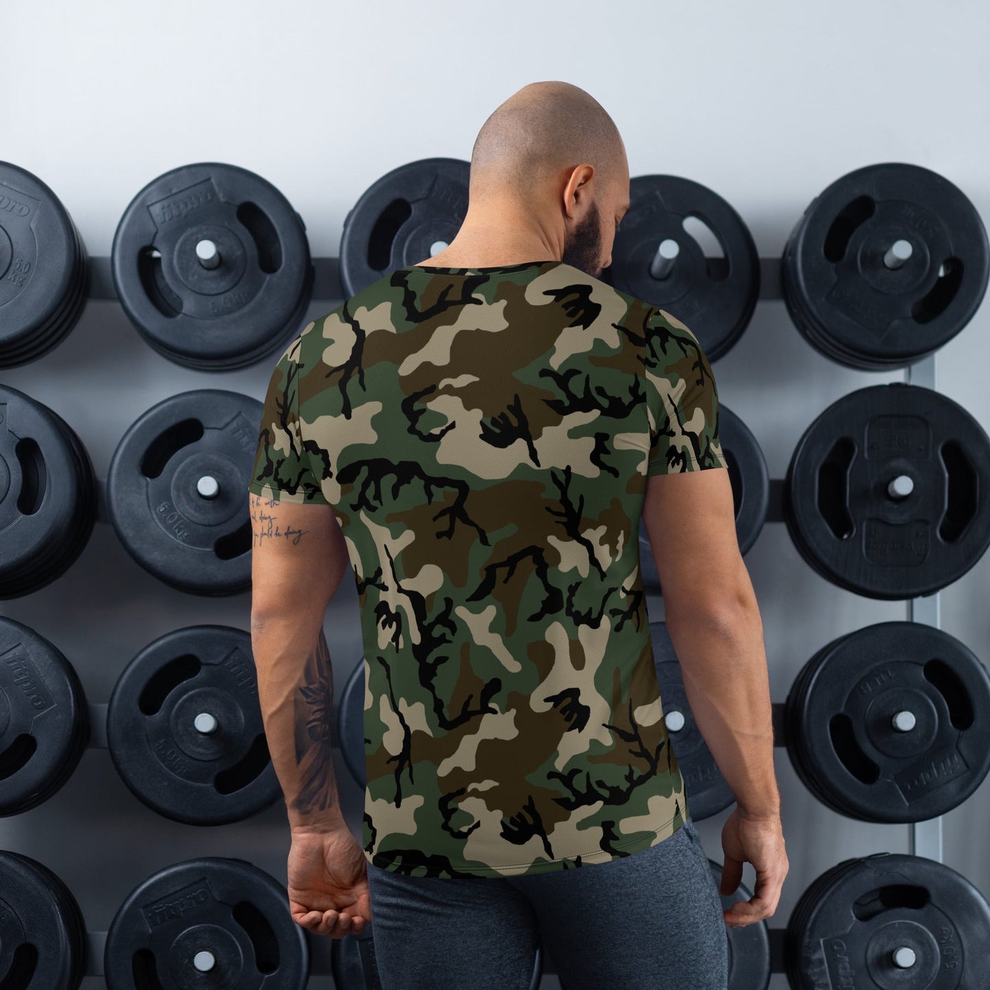 American M81 Woodland CAMO Mens Athletic T-shirt - T-Shirts