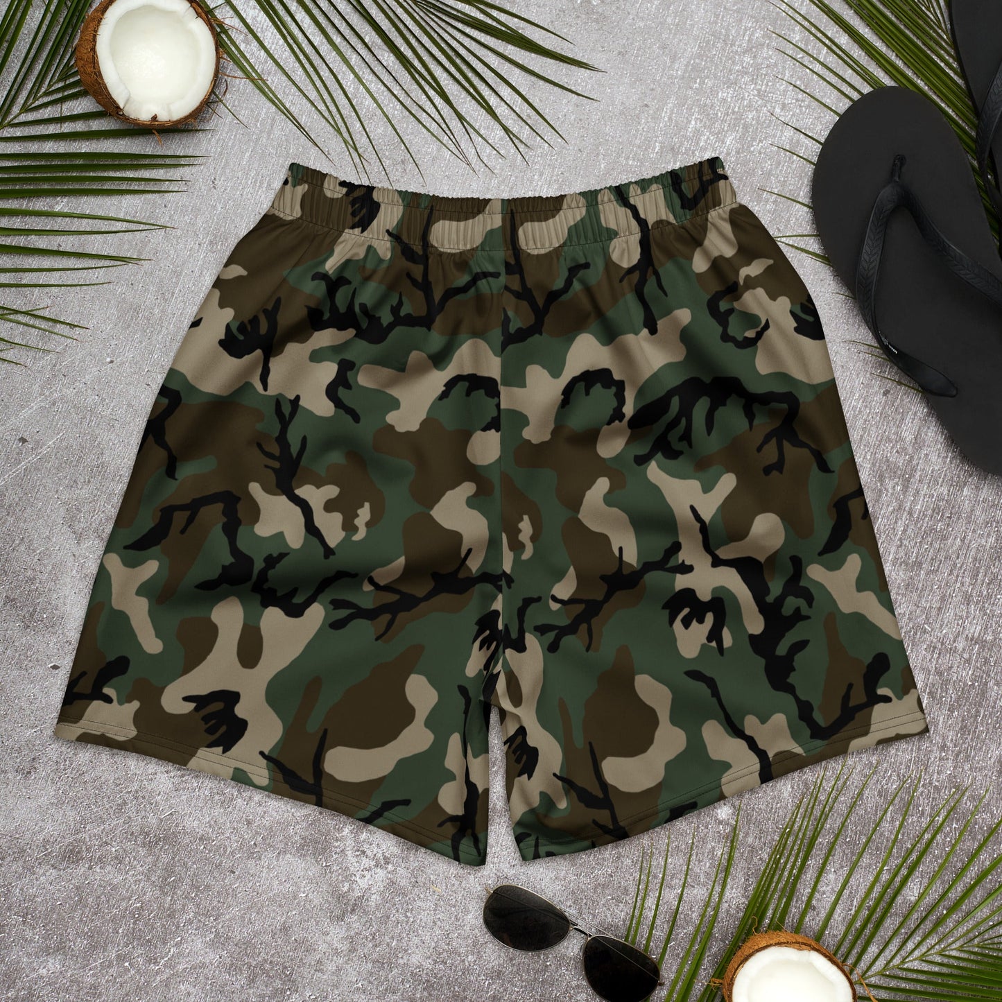 American M81 Woodland CAMO Unisex Athletic Long Shorts