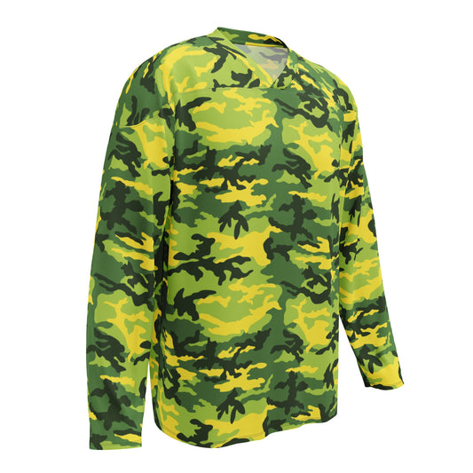 American M81 Yellow Jacket Safety CAMO hockey fan jersey - Hockey Jerseys
