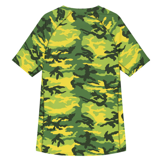 American M81 Yellow Jacket Safety CAMO Mens Short-Sleeve Rash Guard - Short-sleeve Guards