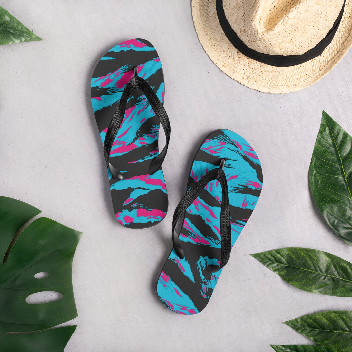 American Miami Vice Tiger Stripe CAMO Flip-Flops