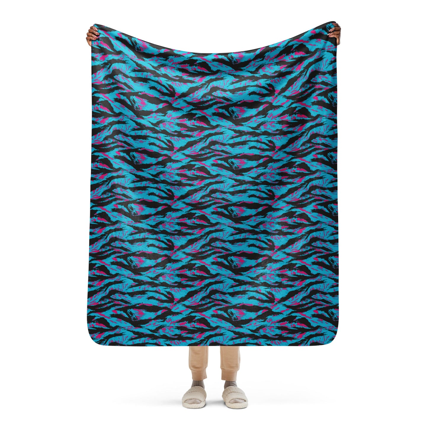 American Miami Vice Tiger Stripe CAMO Sherpa Blanket - 50″×60″
