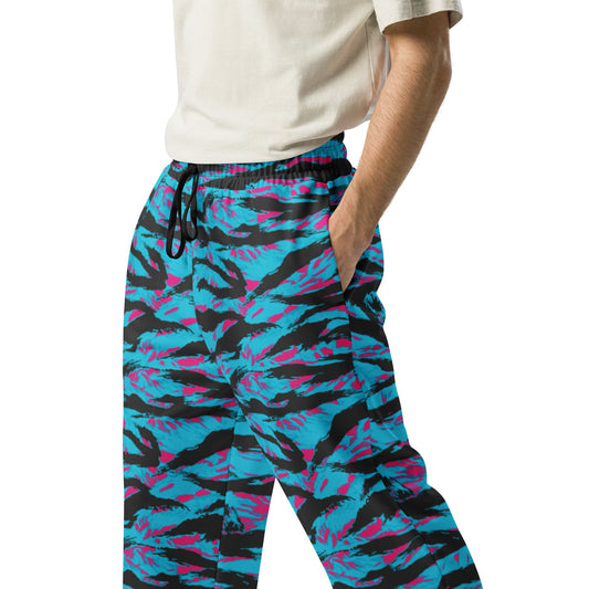 American Miami Vice Tiger Stripe CAMO Unisex Wide-Leg Joggers