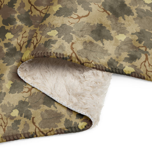 American Mitchell Wine Leaf Brown CAMO Sherpa Blanket