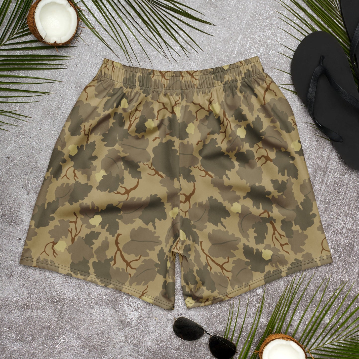 American Mitchell Wine Leaf Brown CAMO Unisex Athletic Long Shorts