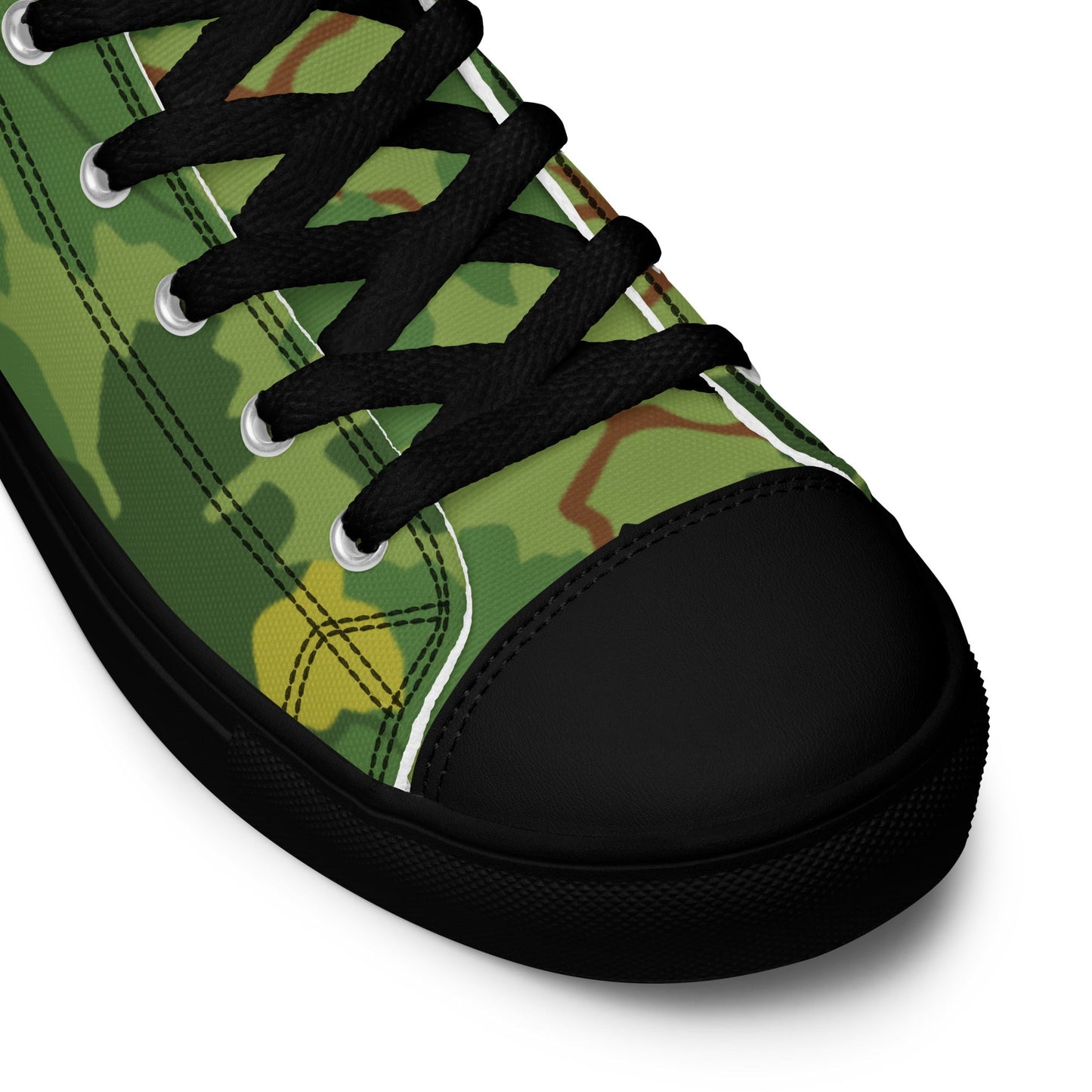 American Mitchell Wine Leaf Green CAMO Mens high top canvas shoes - High Top Canvas Shoes