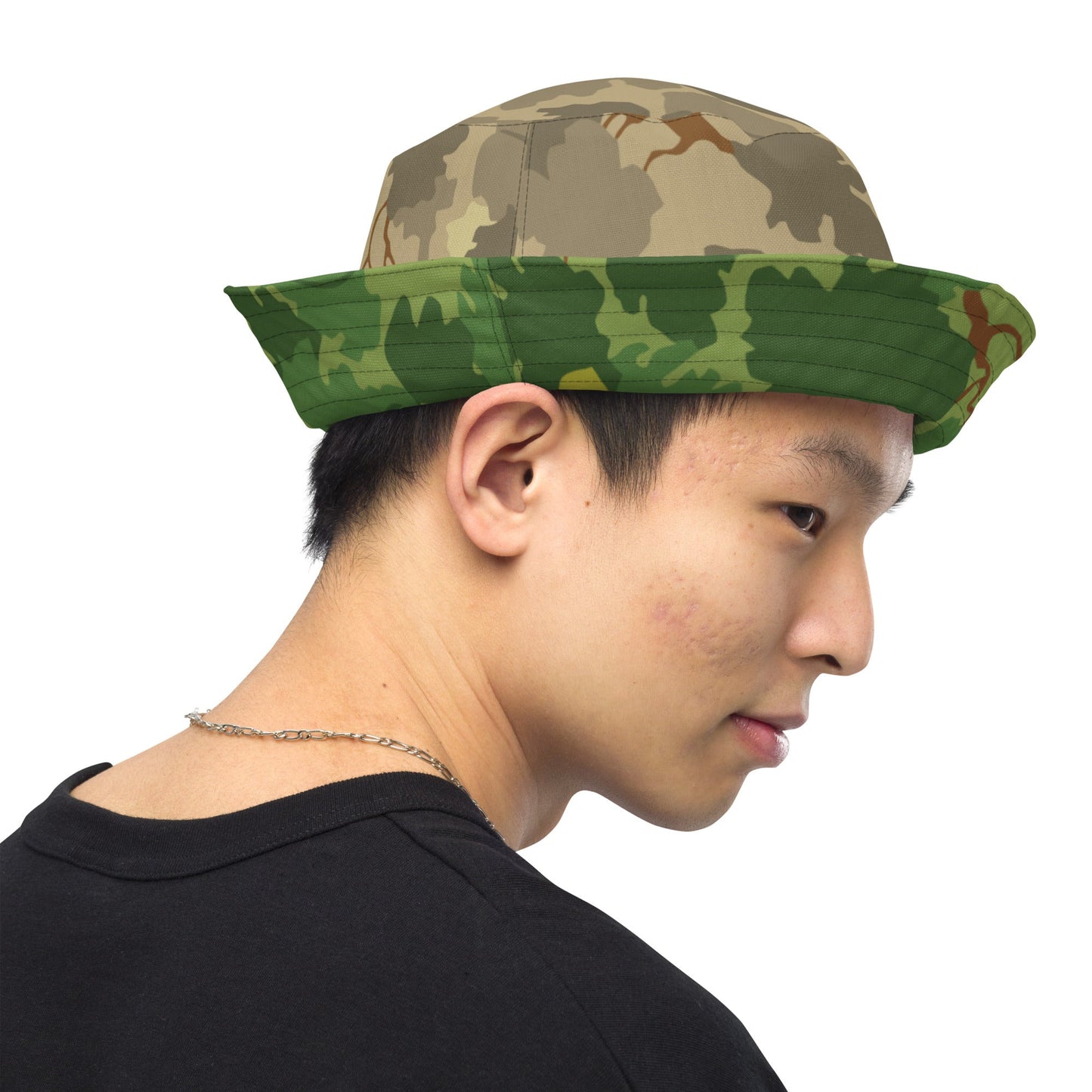 American Mitchell Wine Leaf Green CAMO Reversible bucket hat - Bucket Hats