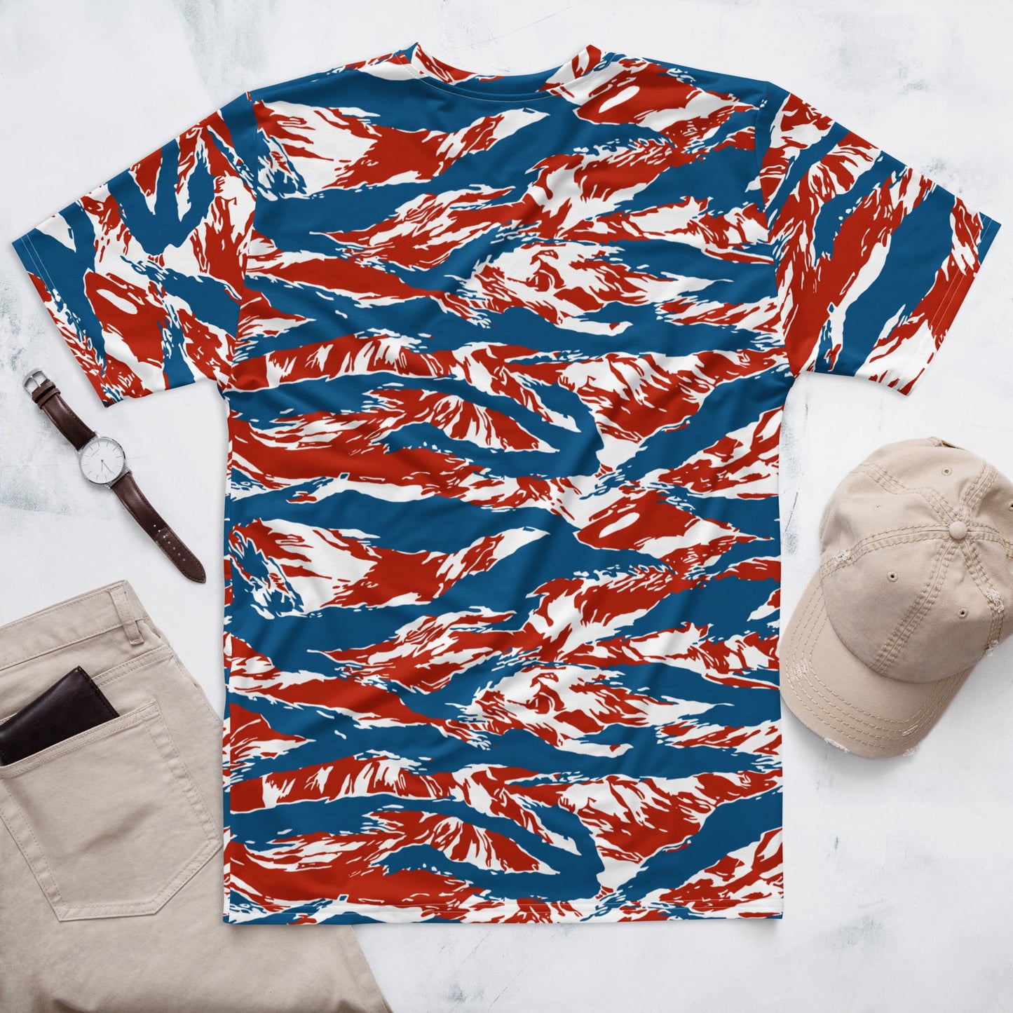 American Patriot Tiger Stripe CAMO Mens T-Shirt