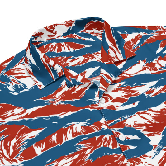 American Patriot Tiger Stripe CAMO Unisex Short-Sleeve Button Shirt
