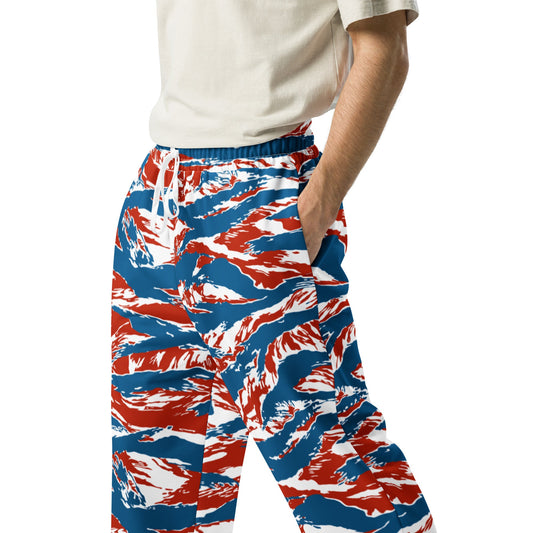 American Patriot Tiger Stripe CAMO Unisex Wide-Leg Joggers