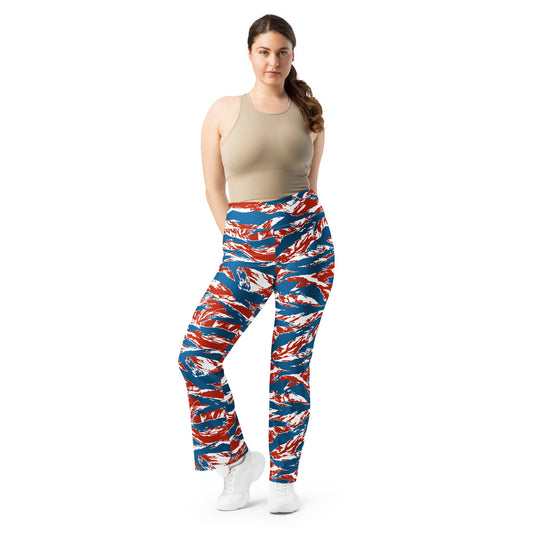 American Patriot Tiger Stripe CAMO Womens Flare Leggings
