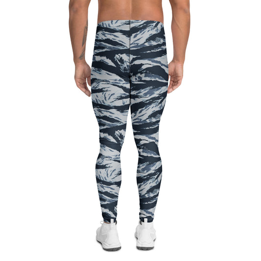 American Tiger Stripe Blue Frost CAMO Mens Leggings