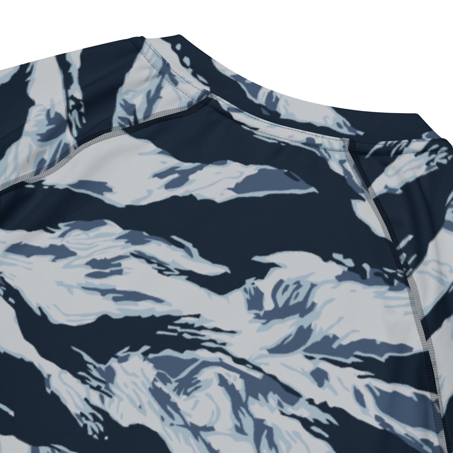 American Tiger Stripe Blue Frost CAMO Mens Short-Sleeve Rash Guard - Short-sleeve Guards