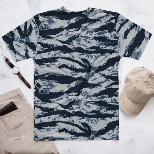 American Tiger Stripe Blue Frost CAMO Mens t-shirt - T-Shirts