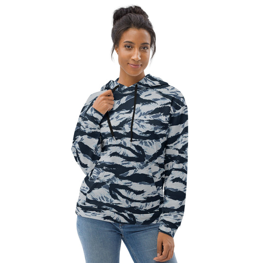American Tiger Stripe Blue Frost CAMO Unisex Hoodie - Hoodies