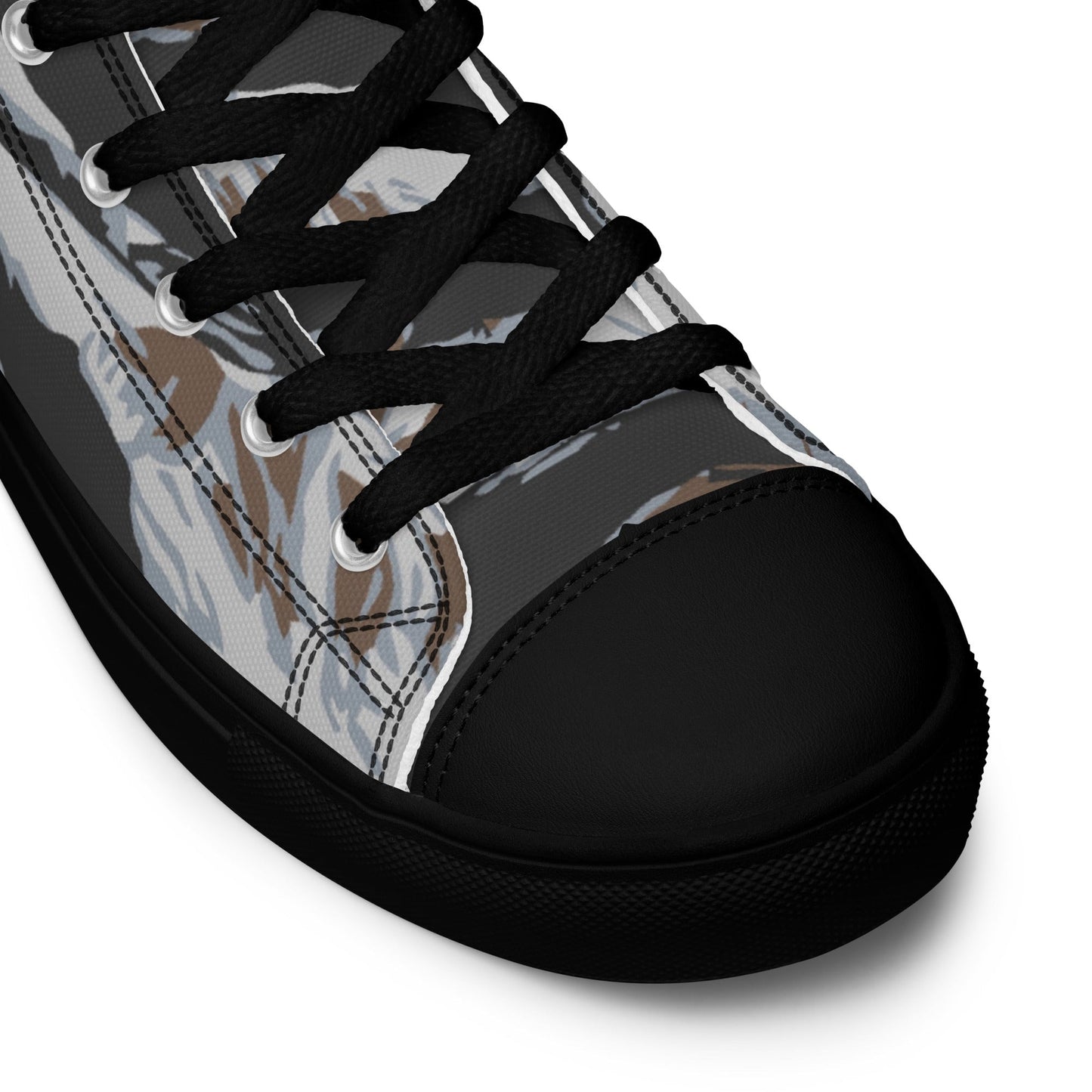 American Tiger Stripe Frostbite CAMO Mens high top canvas shoes - High Top Canvas Shoes