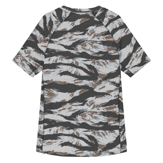 American Tiger Stripe Frostbite CAMO Mens Short-Sleeve Rash Guard