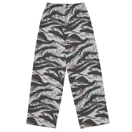 American Tiger Stripe Frostbite CAMO unisex wide-leg pants - Wide-leg Pants
