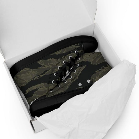 American Tiger Stripe Highland Triple Canopy CAMO Mens high top canvas shoes - High Top Canvas Shoes
