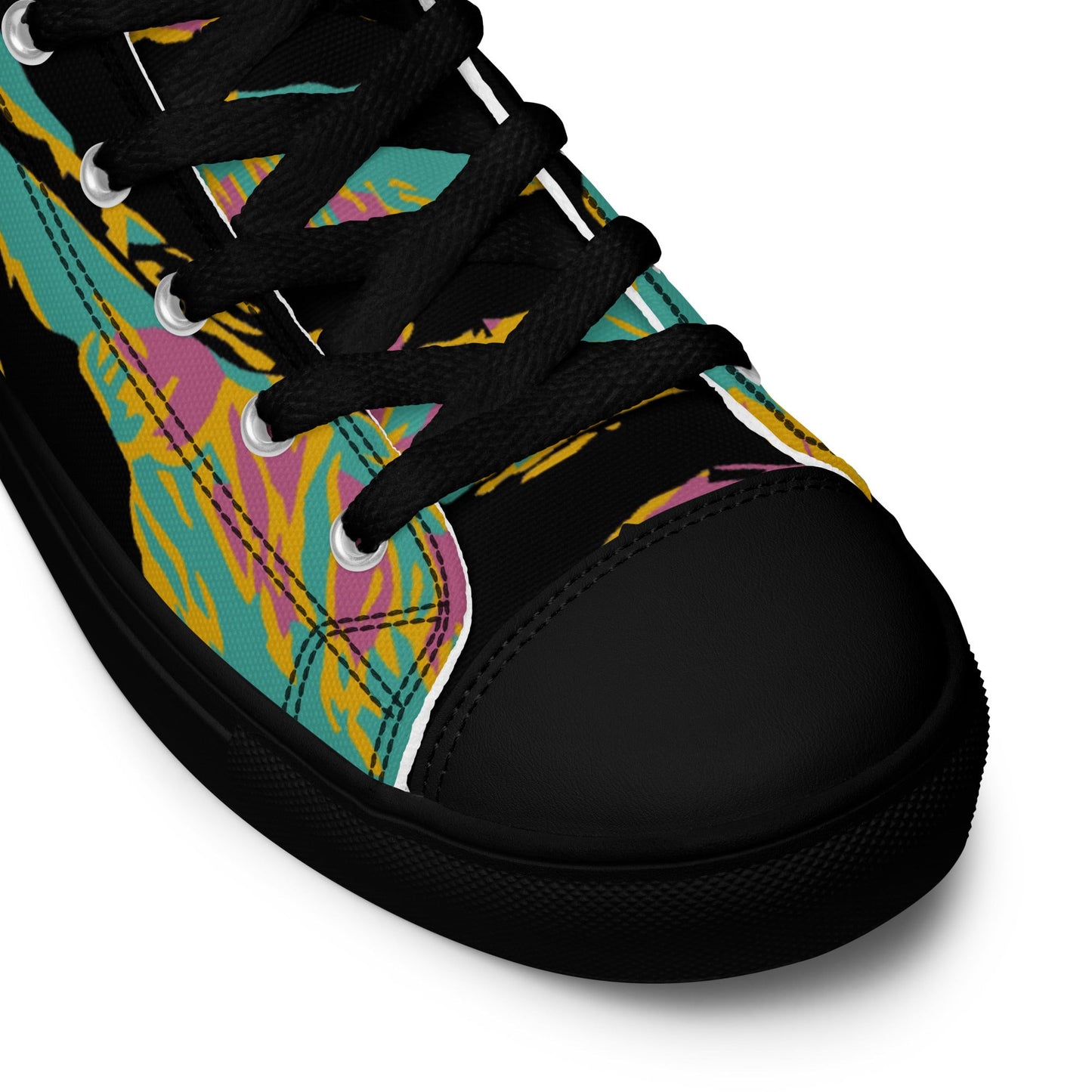 American Tiger Stripe Miami Sunset CAMO Mens high top canvas shoes - High Top Canvas Shoes