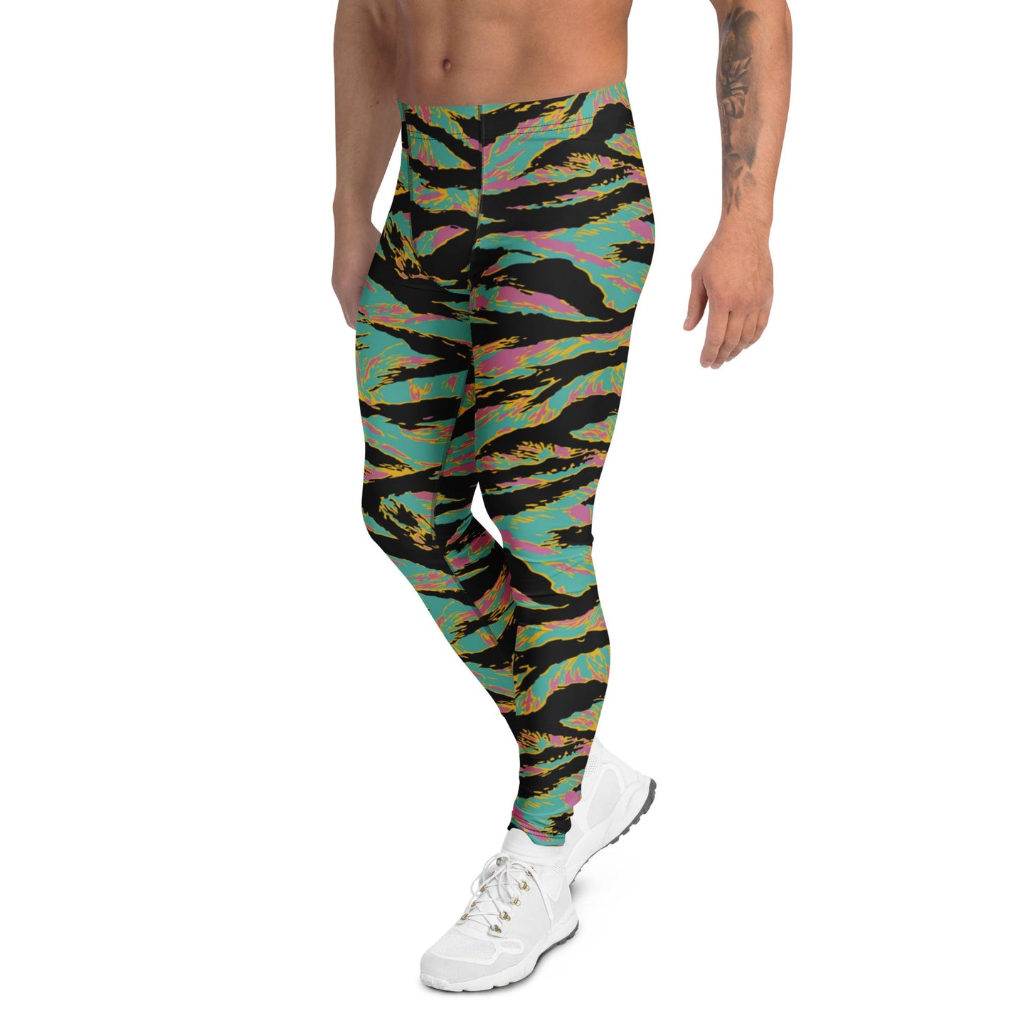 American Tiger Stripe Miami Sunset CAMO Mens Leggings