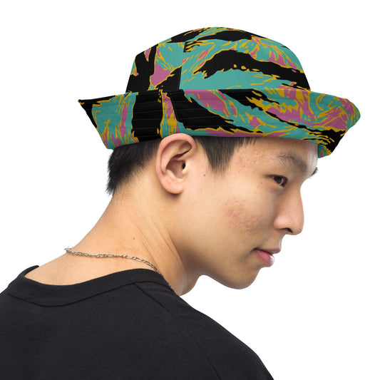 American Tiger Stripe Miami Sunset CAMO Reversible bucket hat - Bucket Hats