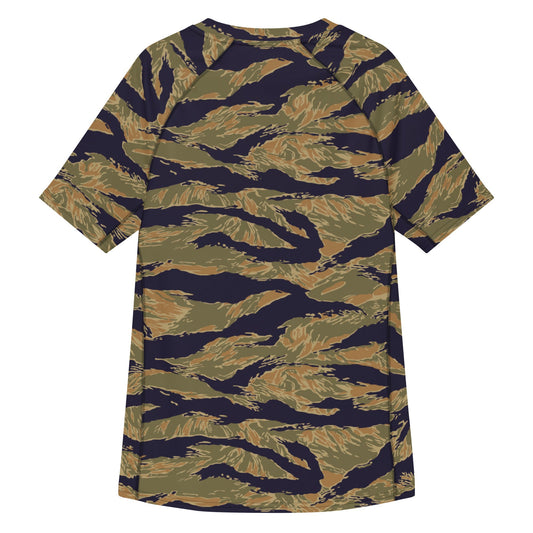 American Tiger Stripe Special Forces Advisor Gold CAMO Mens Short-Sleeve Rash Guard