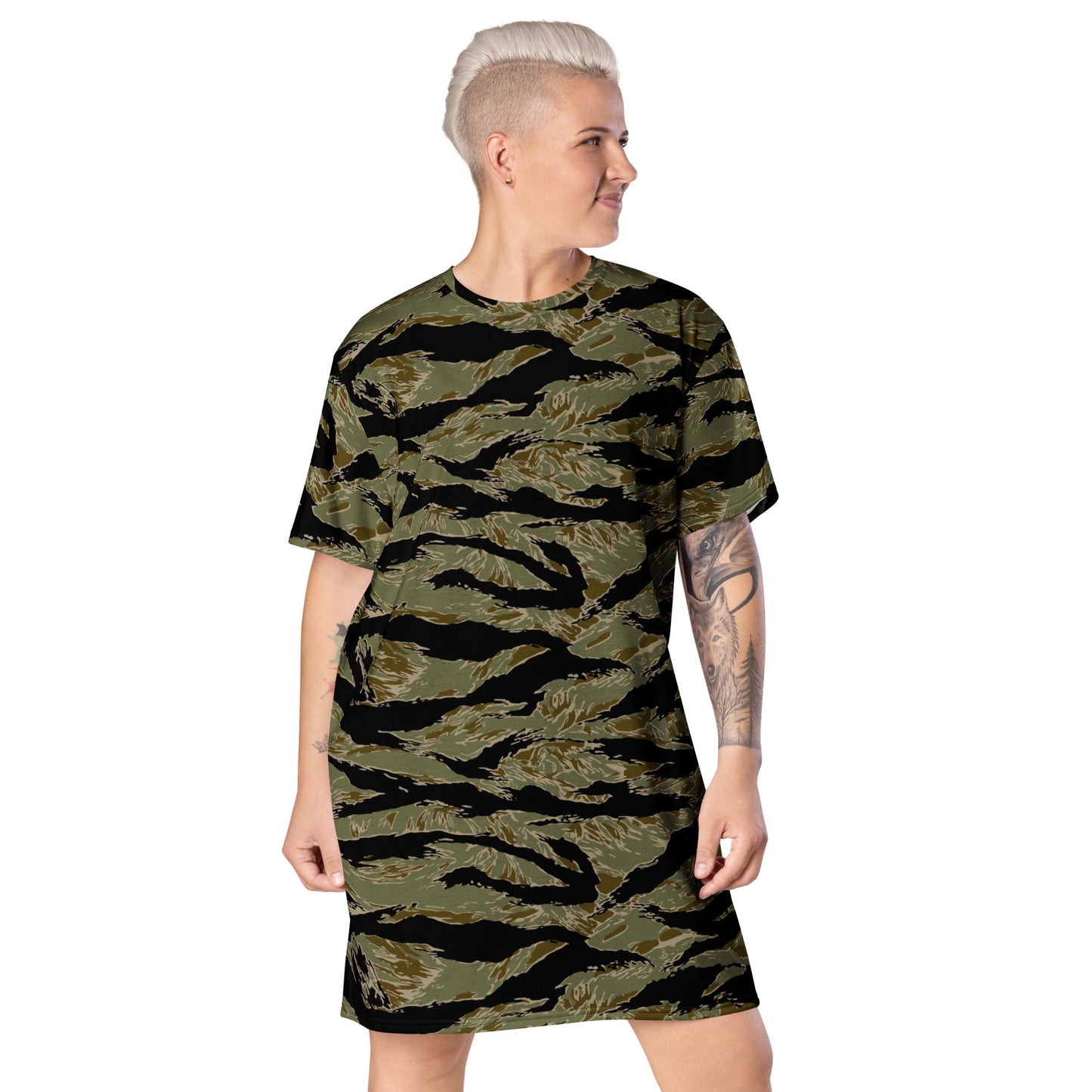 American Tiger Stripe Special Forces Advisor Sparse CAMO Womens T-Shirt Dress