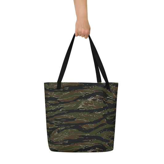 American Tiger Stripe Vintage Advisor Vietnam CAMO Large Tote Bag