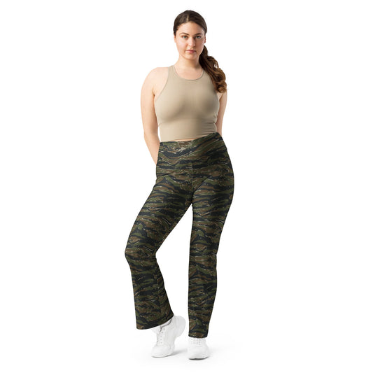 American Tiger Stripe Vintage Advisor Vietnam CAMO Womens Flare Leggings