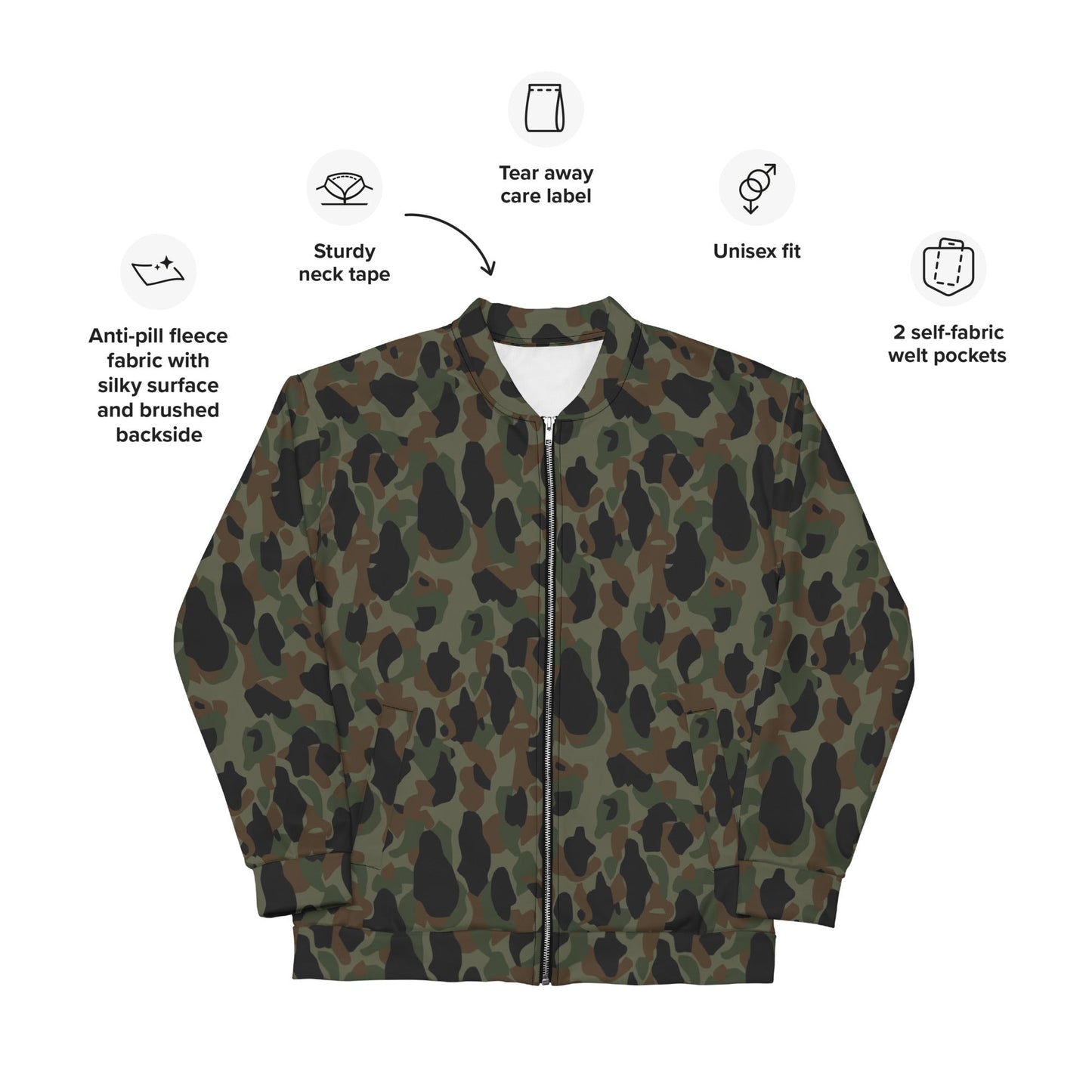 Argentine Frog Skin Marine CAMO Unisex Bomber Jacket - Jackets