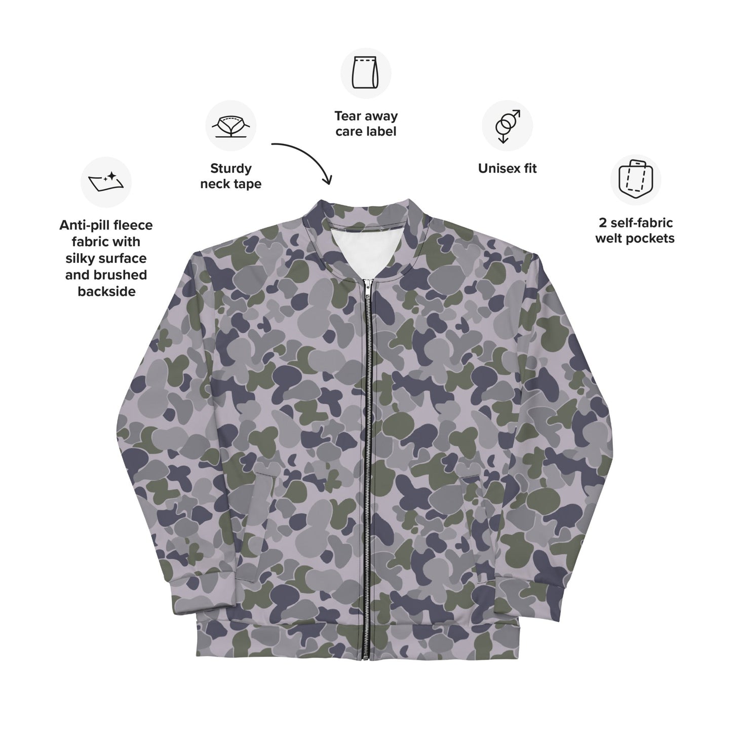Australian AUSCAM Disruptive Pattern Navy Uniform (DPNU) CAMO Unisex Bomber Jacket - Jackets