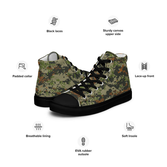 Australian AUSCAM DPCU Digital CAMO Mens high top canvas shoes - High Top Canvas Shoes