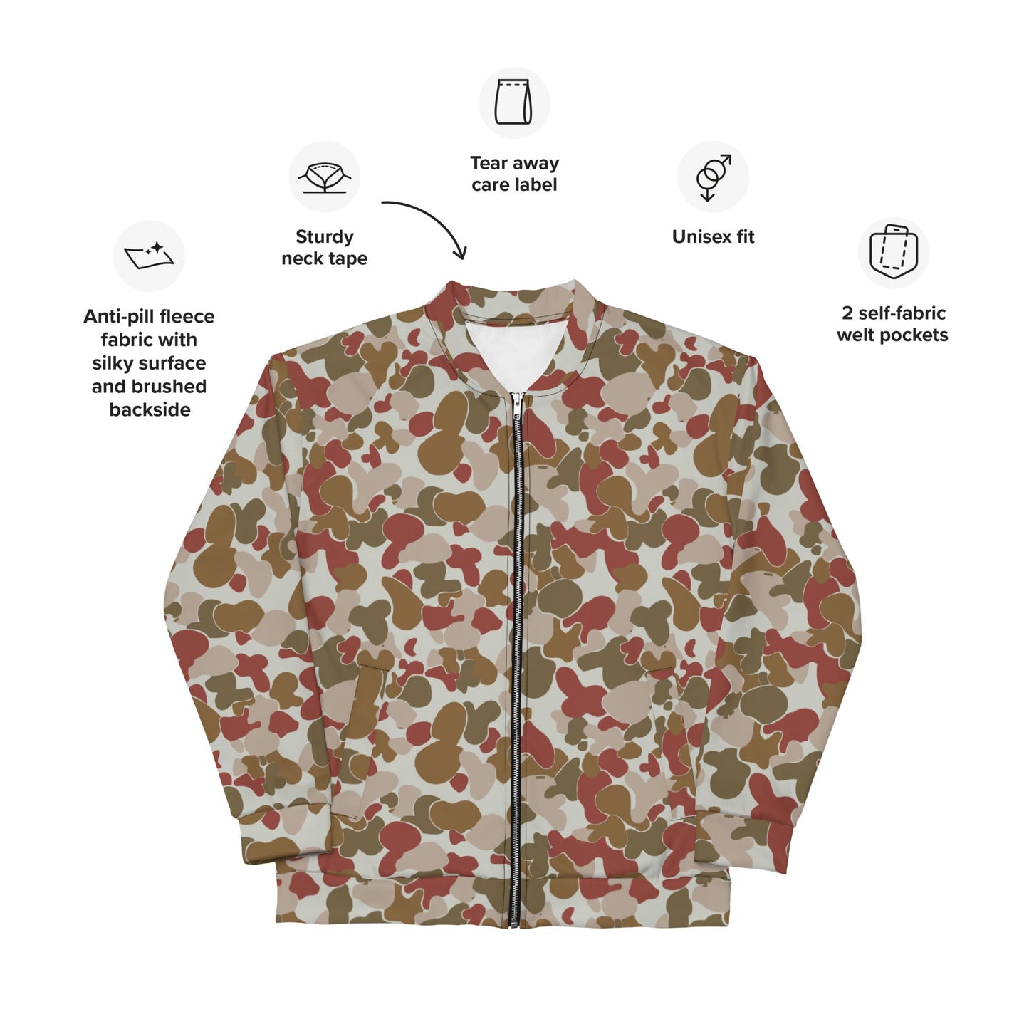 Australian AUSCAM OPFOR Disruptive Pattern Camouflage Uniform (DPCU) CAMO Unisex Bomber Jacket - Jackets